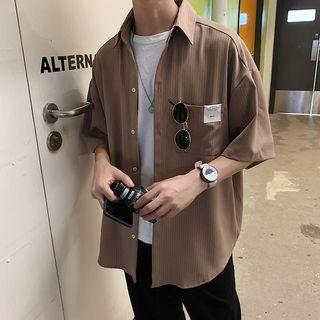 3/4-sleeve Tagged Striped Shirt