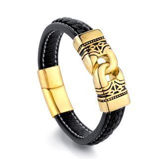 Steel Gold Lock Bracelet