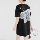 Short Sleeve Butterfly T-shirt Black - One Size