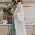 Long Light Open-front Cardigan White - One Size
