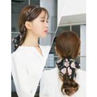 Inset Flower Pattern Strap Tiered Hair Band