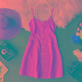 Spaghetti-strap Button-up Dress