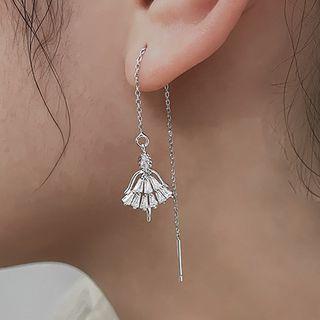 Dancer Rhinestone Alloy Dangle Earring 1 Pair - Earring - Silver - One Size