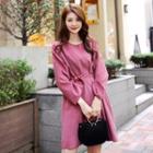 Drop-shoulder Long-sleeve Shift Dress