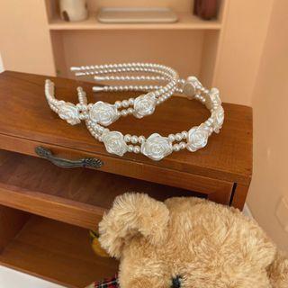 Rose Faux Pearl Headband
