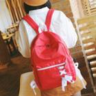Lace Up Detail Canvas Backpack