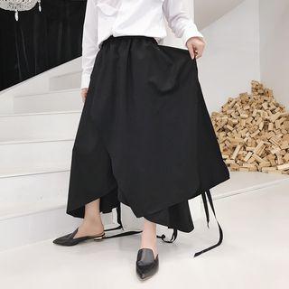 Asymmetric Hem Wide-leg Skort