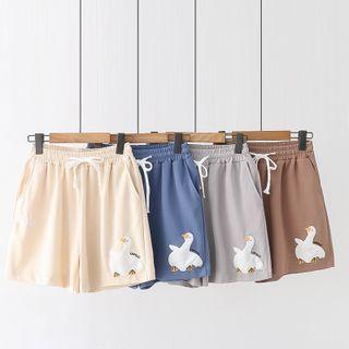 Duck Print Wide Leg Shorts