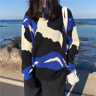 Long-sleeve Knit Sweater As Shown In Figure - One Size