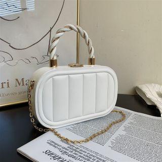Twisted Handle Handbag With Chain Strap