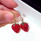 Strawberry Heart Earring 1 Pair - Gold - One Size