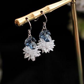 925 Sterling Silver Faux Crystal Dangle Earring 1 Pc - One Size