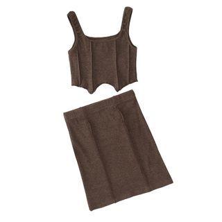 Cropped Camisole Top / Mini Fitted Skirt