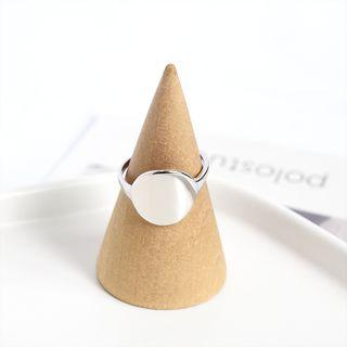 925 Sterling Silver Polished Disc Ring Silver - One Size