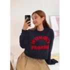 Without Promise Letter Crop Sweatshirt