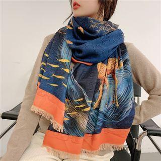 Print Scarf Wf359 - Blue - One Size
