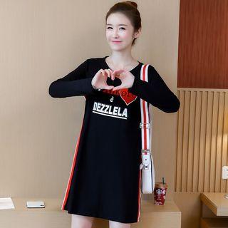 Lettering Knitted Minidress