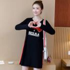 Lettering Knitted Minidress