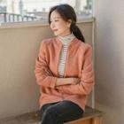 Mock-neck Zip-up Knit Jacket