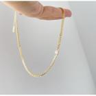Rhinestone Chain Necklace L358 - 1 Pc - Gold - One Size