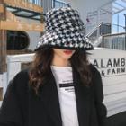 Houndstooth Bucket Hat Black - One Size