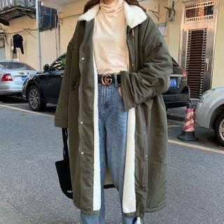 Fleece-lined Zipped Long Coat