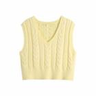 Cropped Cable Knit Sweater Vest