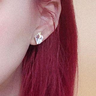 Irregular Rhinestone Earring Bea0757 - 1 Pair - Stud Earrings - Faux Crystal - White - One Size