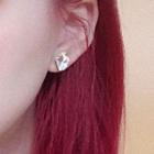 Irregular Rhinestone Earring Bea0757 - 1 Pair - Stud Earrings - Faux Crystal - White - One Size