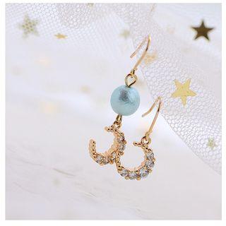 Moon Drop Non Matching Earring / Clip-on Earring