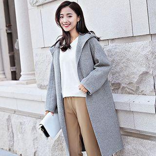 Hooded Coat Light Gray - One Size