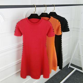 Knit Short-sleeve A-line Dress