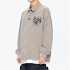 Long-sleeve Dice Print Polo Shirt