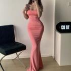 Sheath Spagehtti-strap Maxi Dress