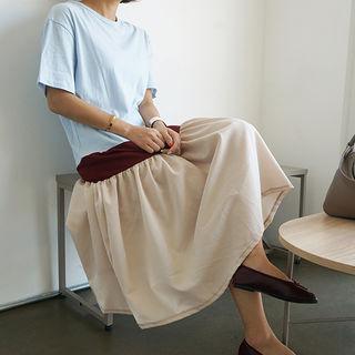 Color-block A-line Long Dress