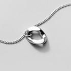 Twisted Hoop Pendant Sterling Silver Necklace S925 Silver - Silver - One Size