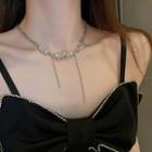Moonstone Stainless Steel Choker Xl1792 - Silver - One Size