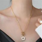 Flower Necklace White & Gold - One Size