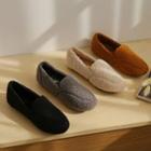Fleece-lined Boucl -knit Loafers