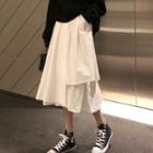 Layered Plain Midi Skirt