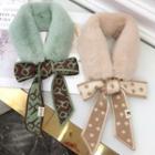 Faux Fur Bow-accent Scarf
