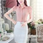 Set: Tulip-sleeve Blouse + Skirt