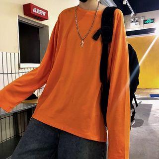 Couple Matching Long-sleeve T-shirt Orange - One Size