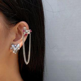 Heart Stud Earring / Ear Cuff