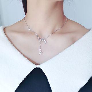 925 Sterling Silver Moonstone Moon Unicorn Pendant Necklace