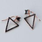 925 Sterling Silver Triangle Dangle Earring 1 Pair - S925 Silver - Earring - One Size