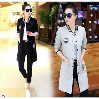 Patched Buttoned Long Coat