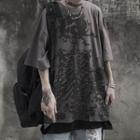 Oversized Skull Print Short-sleeved Tee