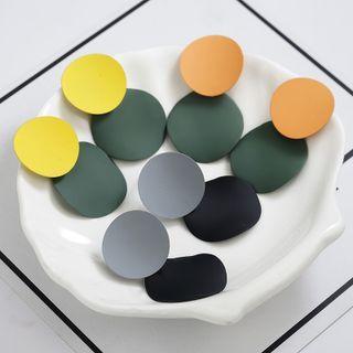 Matte Disc Alloy Dangle Earring