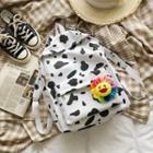 Cow Print Zip Backpack One Size - One Size